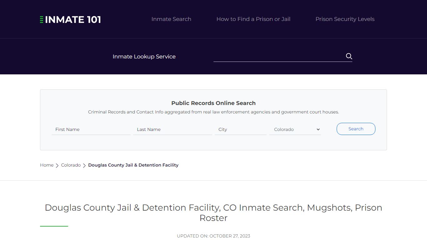 Douglas County Jail & Detention Facility, CO Inmate Search, Mugshots ...